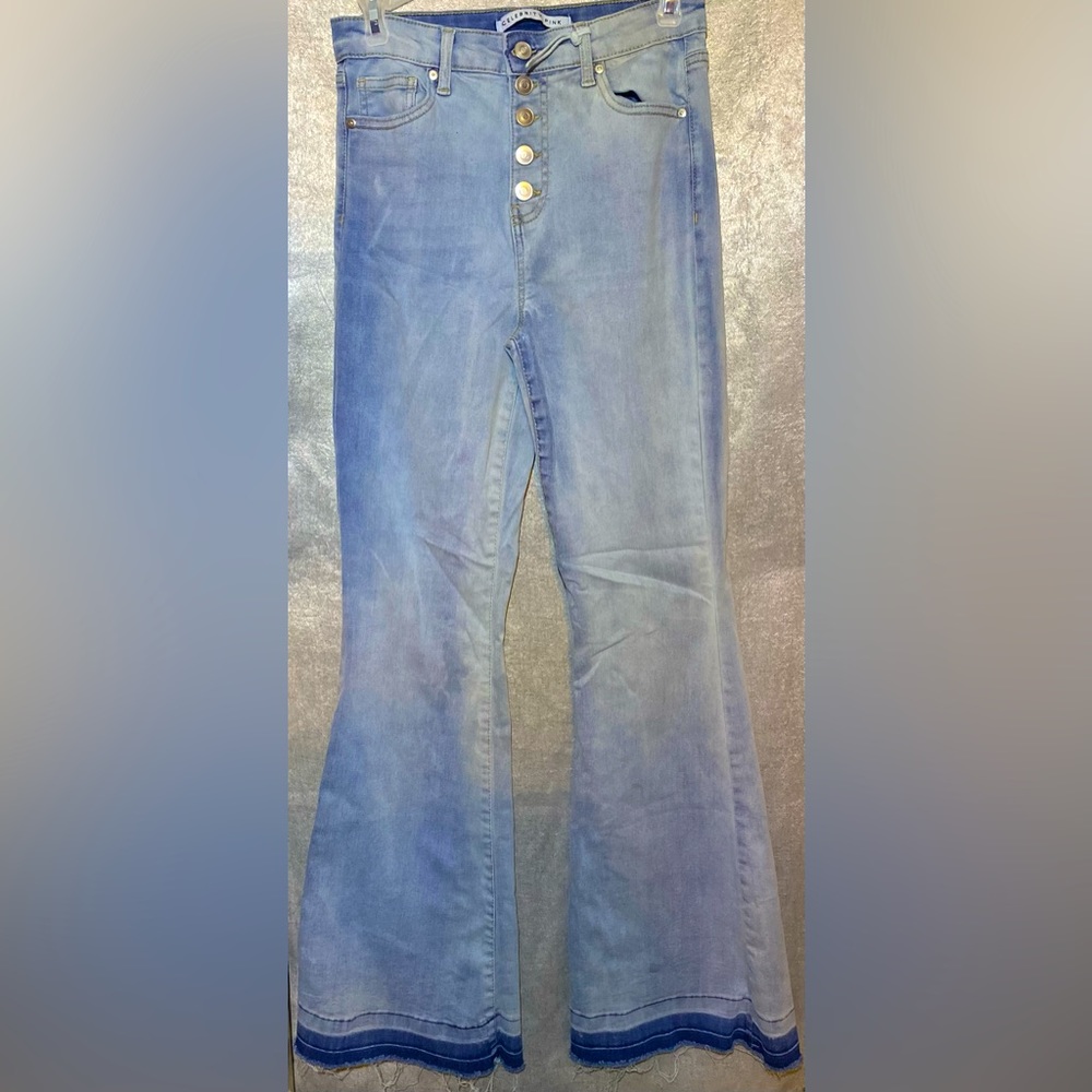 Celebrity Pink light wash high rise flare jeans